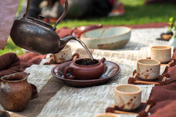 closeup of the tea ceremony,brew methods